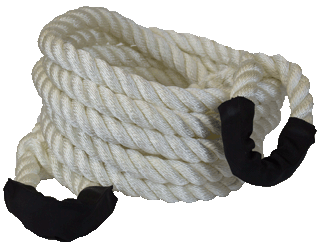 tow rope, 3 strand tow rope, recovery rope, kinetic energy recovery rope